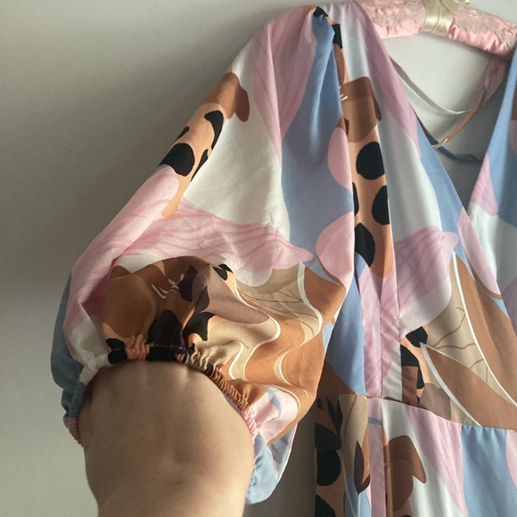 Anthropologie hutch bloom wrap midi dress lace up back wedding guest dress 1X - Picture 13 of 16